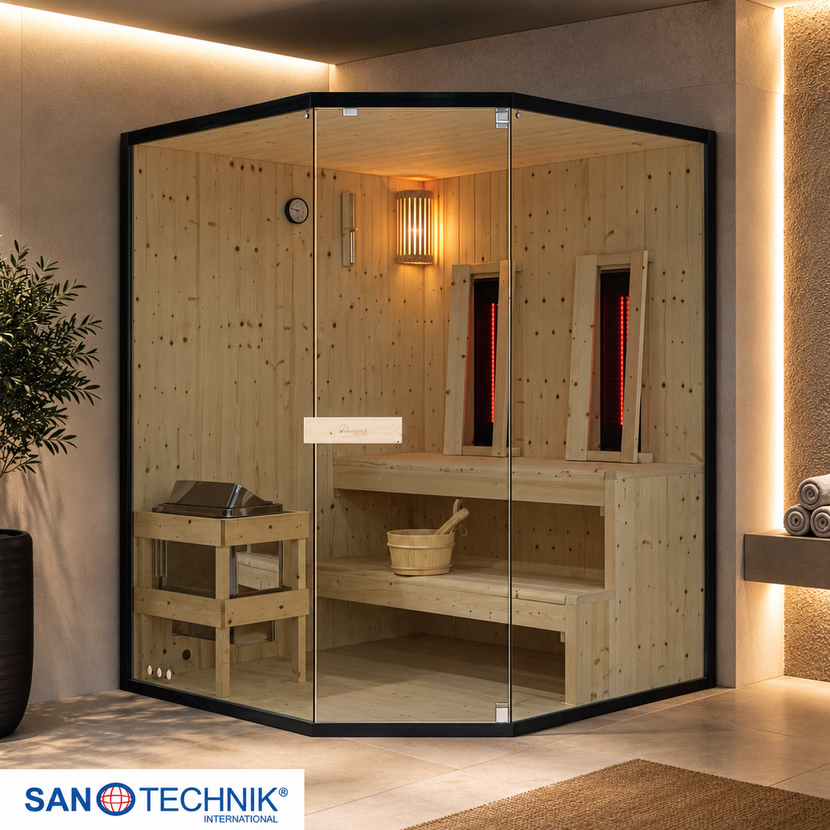 Combi Sauna - GLACIER XL - Finse sauna met Full Spectrum infraroodstralers
