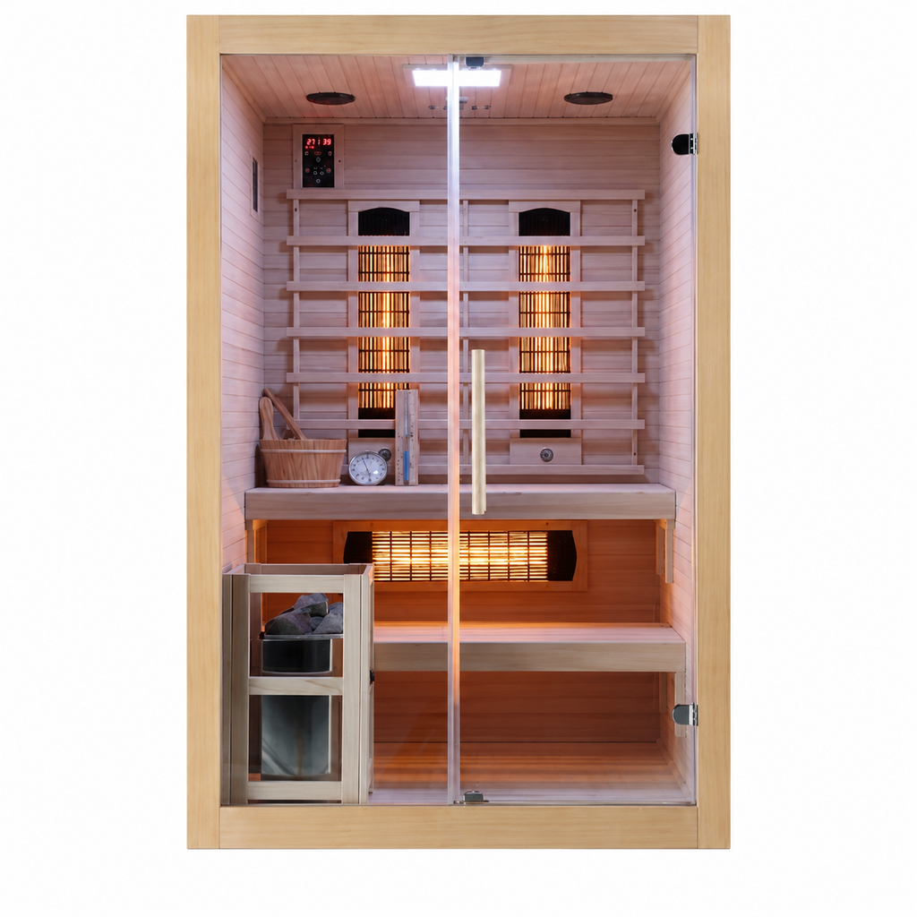 Combi Sauna - TWIN COMBI - Finse sauna met Full Spectrum infraroodstralers