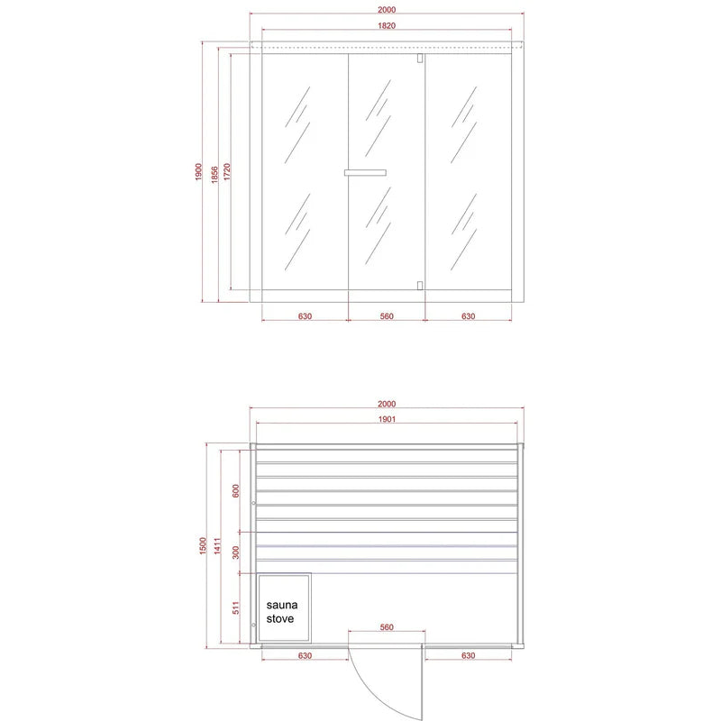 Combi Sauna - KOTKA - Infrarood + Opgietkachel