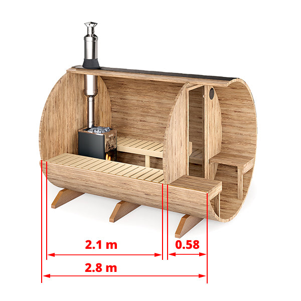 Jalora Lounge 280 Barrel Sauna - Stel zelf samen
