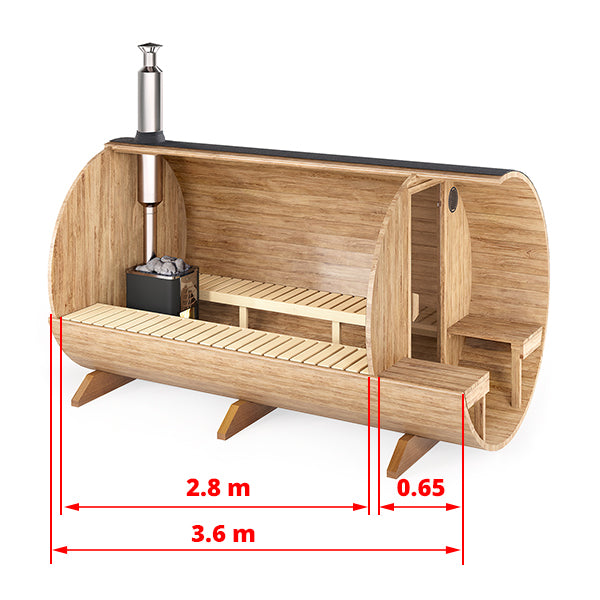 Jalora Lounge 360 Barrel Sauna - Stel zelf samen