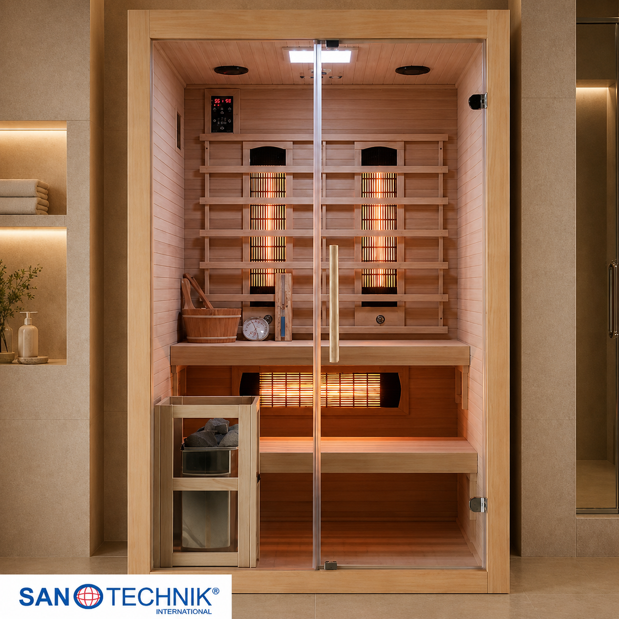Combi Sauna - TWIN COMBI - Finse sauna met Full Spectrum infraroodstralers