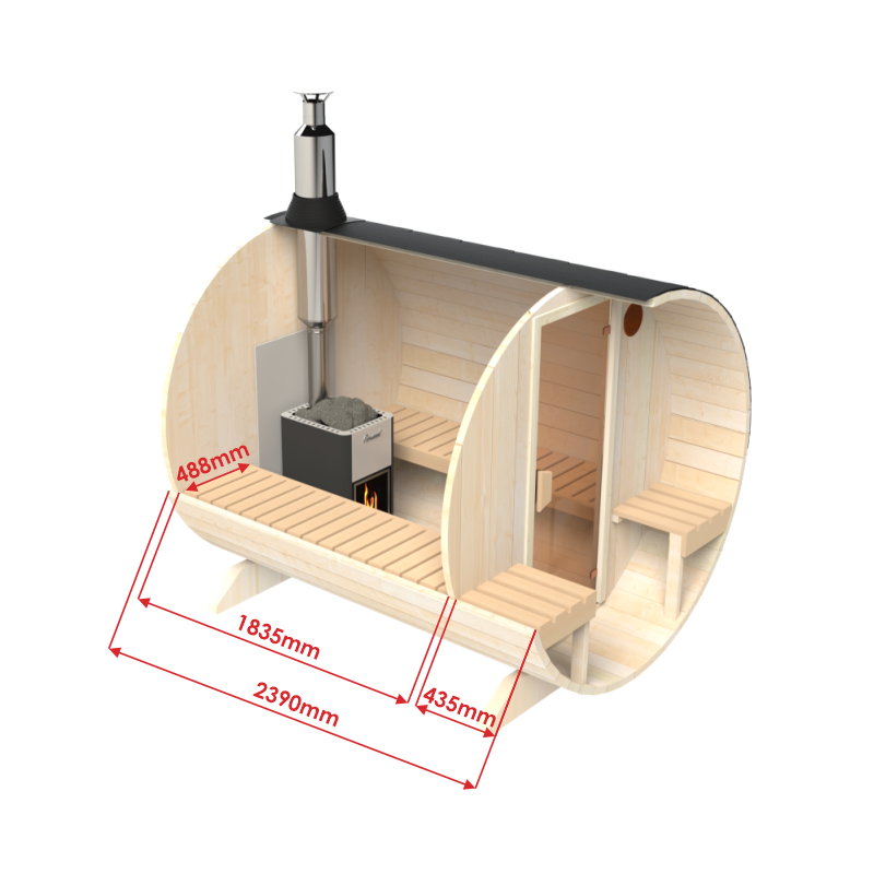 Jalora Lounge 240 Barrel Sauna - Stel zelf samen