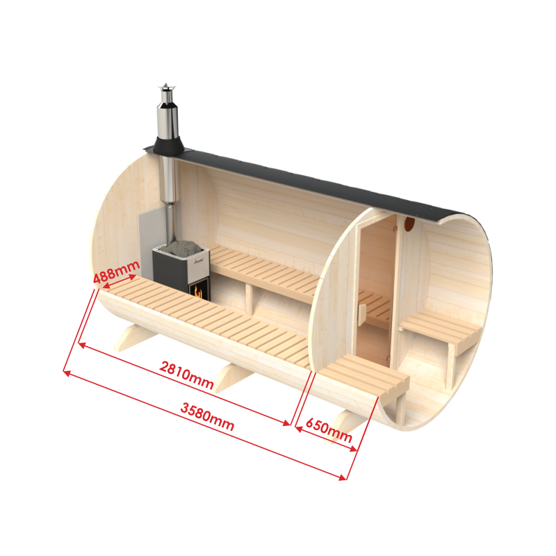 Jalora Lounge 360 Barrel Sauna - Stel zelf samen